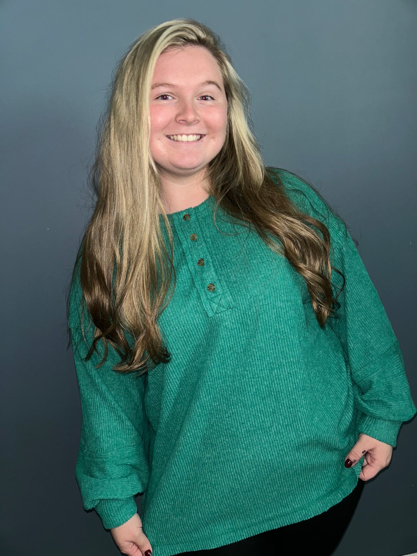 Ribbed Henley sweater