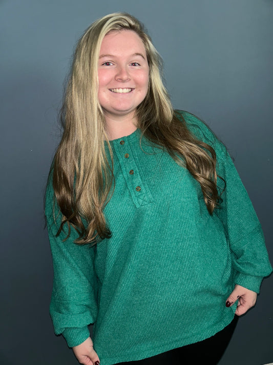 Ribbed Henley sweater